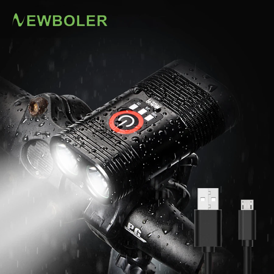 Фонарь светодиодный велосипедный NEWBOLER 2200 мАч 800 лм USB|Велосипедная фара| |