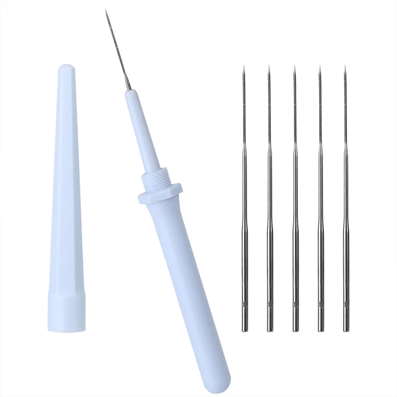 

RORGETO Needle Felting Wool Felt Needle Handle with 5 Replaceable Needles Wool Felt Pocked Needles Felting Supplies for Starter