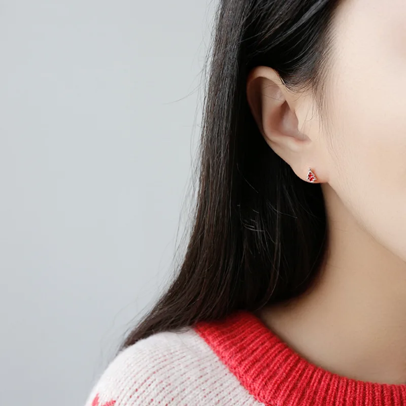 VIVILADY милые женские серьги гвоздики в виде рождественской елки Sterling 925silver jewelry