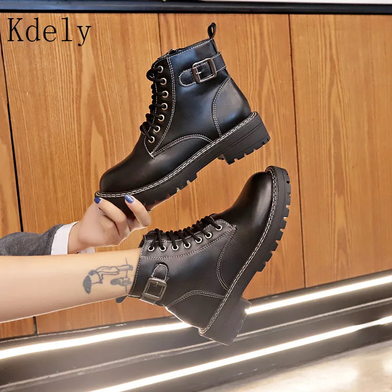 

Fashion women's ankle boots 2019 New classic Punk platform Women boots autumn winter snow boots ladies Motorcycle boots