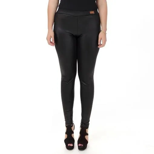 Капри женские брюки 2019 из искусственной кожи Высокая талия стрейч Леггинсы