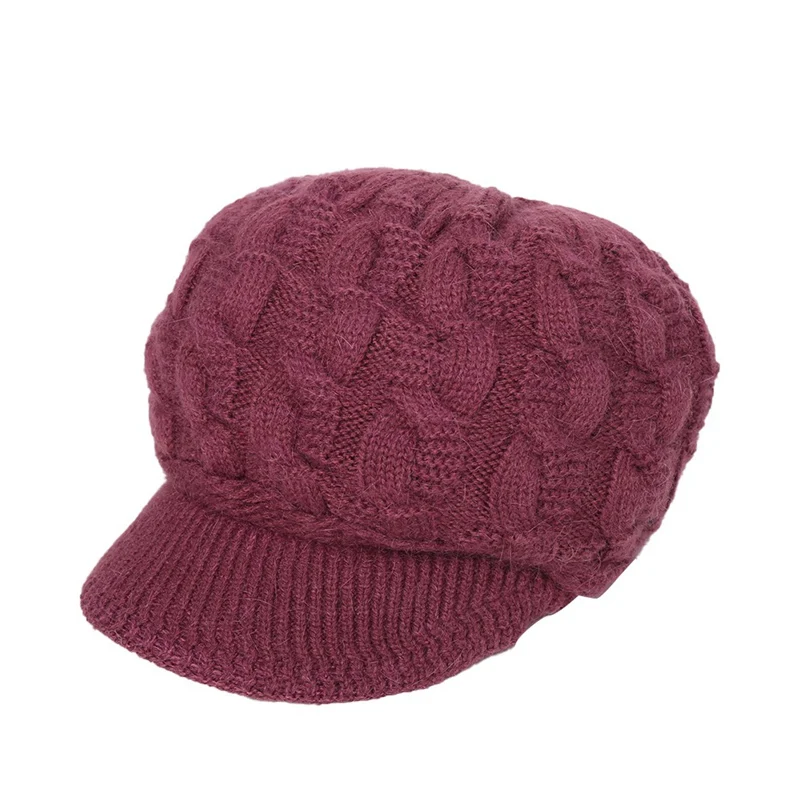 Зимние женские шапки Skullies Beanies, шапки ручной работы, новая женская вязаная шапка цвета хаки - Цвет: RH
