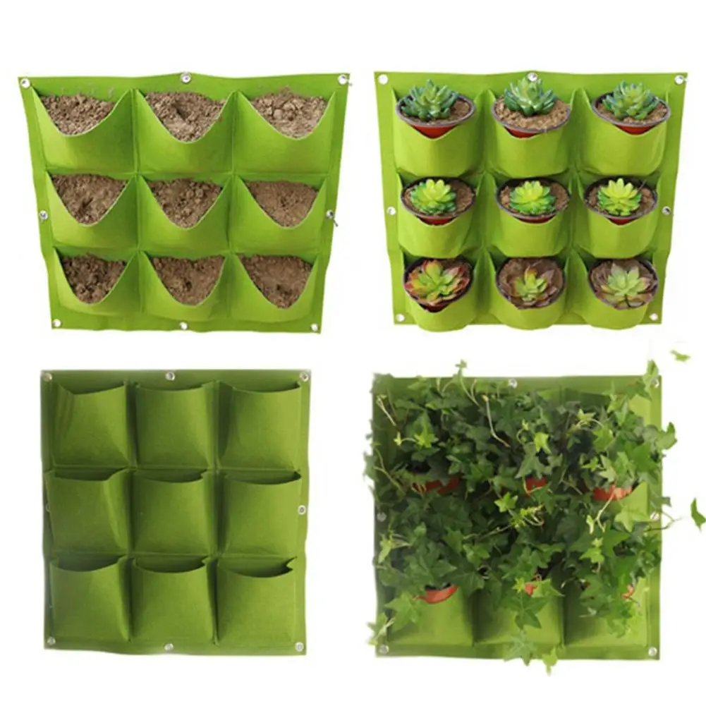 exterior bolsa de flores para colgar bolsa de cultivo para plantas 80 x 60 cm 12 para colgar en la pared maceta jardinería vertical interior Jardín Jardinería