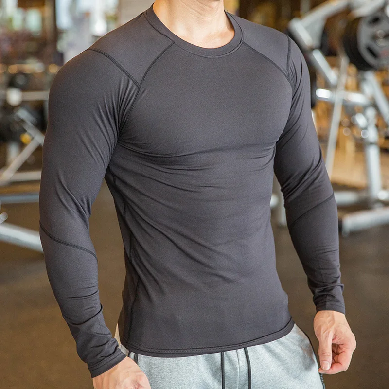 Camiseta deportiva de manga larga para hombre, prenda de vestir, gruesa y aterciopelada, para al aire libre, Fitness, gimnasio, para correr, Otoño e Invierno - AliExpress Deportes y entretenimiento