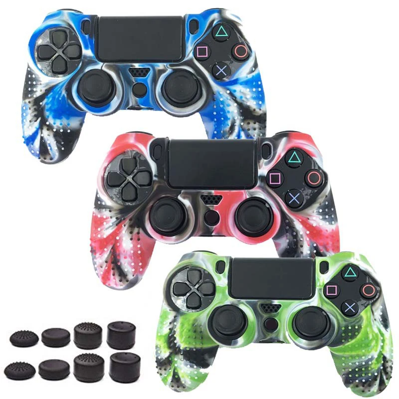 

For Xbox PlayStation 4 PS4 Controller Camouflage Silicone Rubber Skin Grip Cover Case