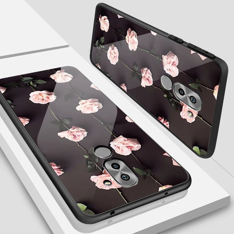 W194 Закаленное Стекло чехол для Huawei Honor 6X 7A 7C Y6 Y9 7X 8A 8X9 Lite Y7 премьер-профессионал Magic2 дизайн цветение защитный чехол-раковина - Цвет: W194