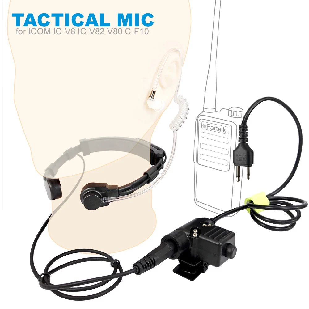 IC Clear Coil Radio Earpiece Earphone Headphone for ICOM IC-V82 IC-02AT