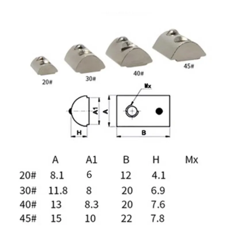 High-Quality T Spring Nuts for Aluminum Profiles - M3 to M6 (Pack of 10/20/50/100)
