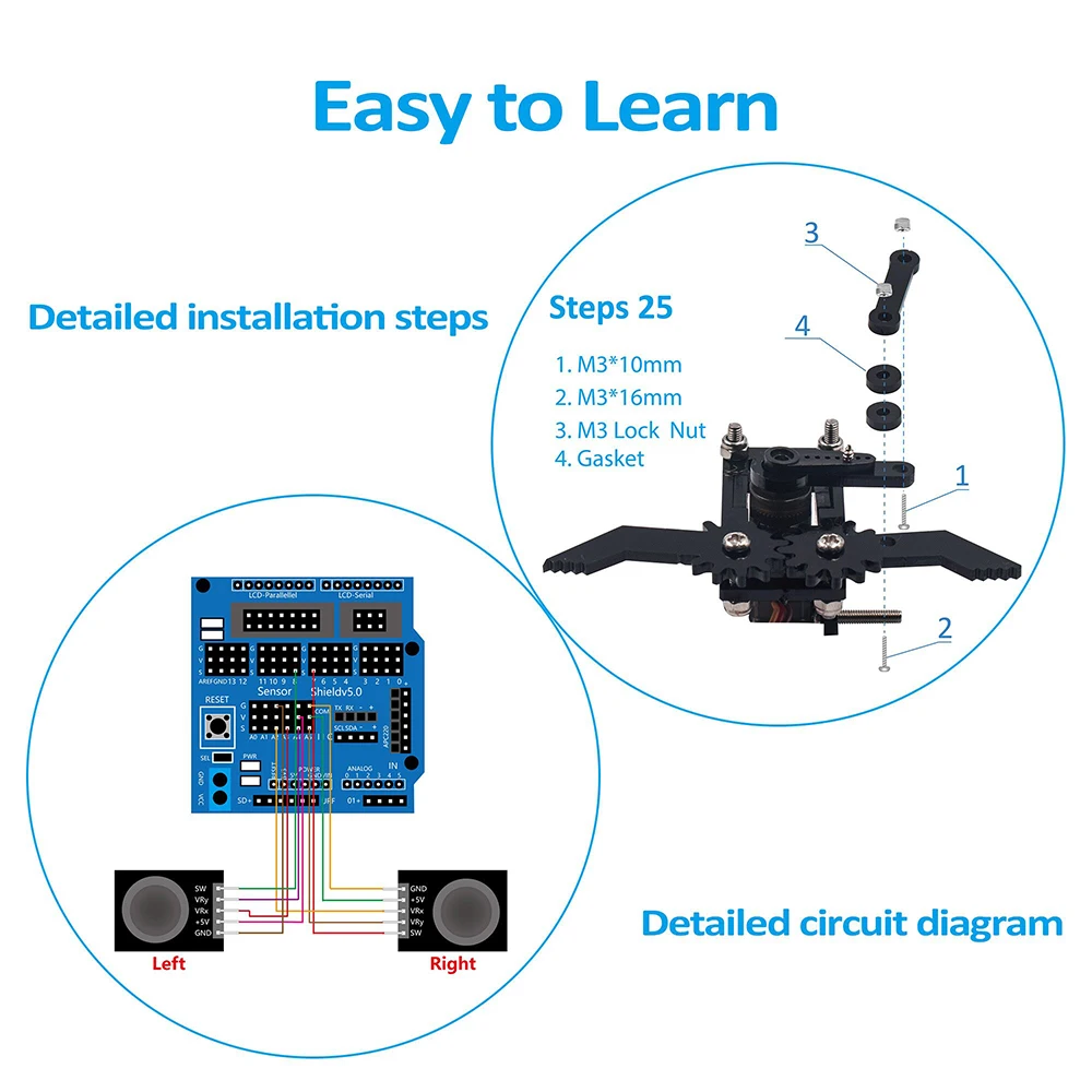 LAFVIN 4DOF акриловые игрушки робот Механическая рука коготь комплект для Arduino для UNO R3 DIY робот с CD учебник