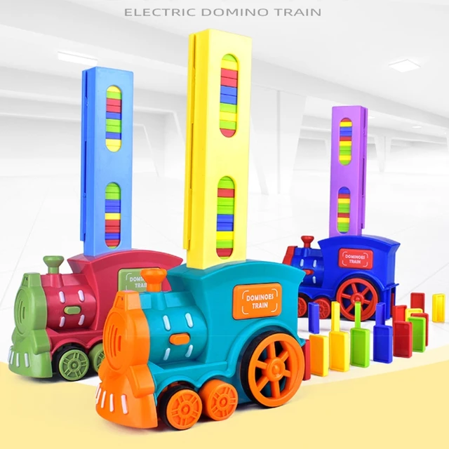 C5AA Electric Train Dominos Block Toy Montessori Tiles Game Disassembled Interactive Educational Stacking Toy Funny Baby Gift 1