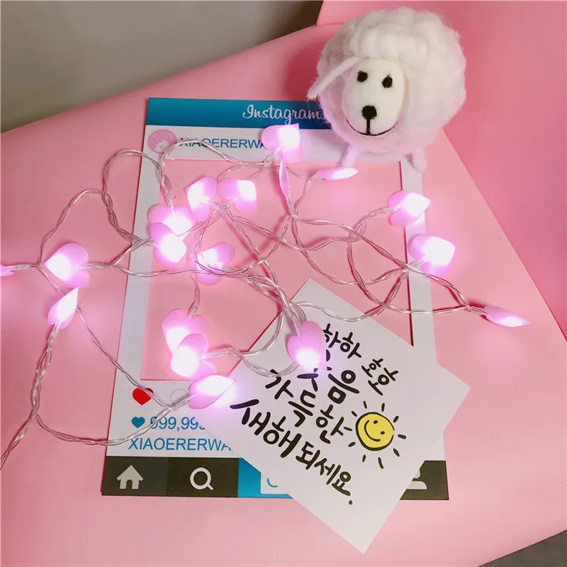 love pink 1 м/3 м Светодиодные вишневые шары сказочные декоративные световые гирлянды Рождественский Декор для дома Новогоднее украшение Navidad Natal год - Цвет: love pink