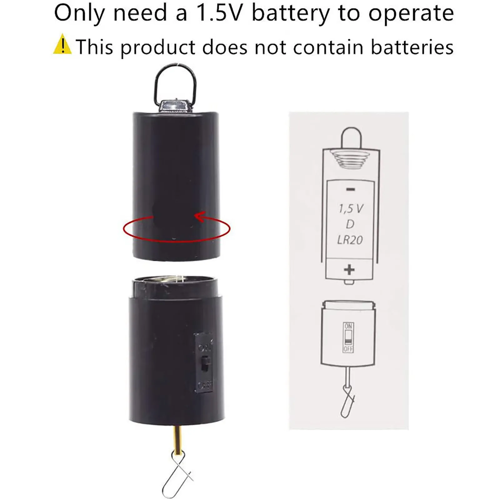 Moteur d'affichage suspendu LAFGUR, moteur rotatif noir suspendu pour  carillons éoliens accessoire de décoration de jardin à piles Mobile,  accessoire de jardin