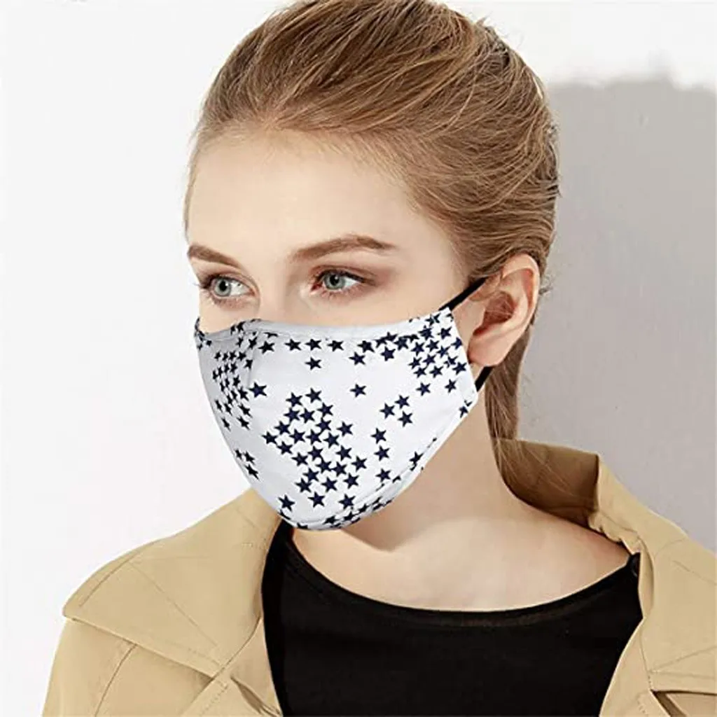 Anti-pollution Cotton Mask Printed keep warm Anti Dust Face Mouth Masks pm2.5 Muffle Respirator Mask with Filter Fast delivery 4