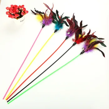 

Cat Toy Color Feather Cat Teaser Cat Boredom Interactive Cat Playing Rod Pet Supplies