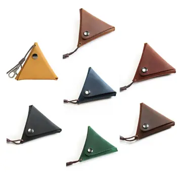 

THINKTHENDO Unisex PU Leather Coin Pouch Retro Purse Pocket Mini Wallet with Keychain