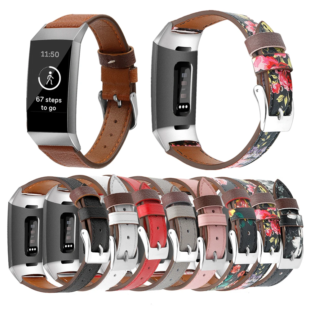 

Ремешок из натуральной кожи для часов Fitbit Charge 3 4, сменный мужской Т-образный браслет для часов Fitbit Charge 4 3, для мужчин и женщин