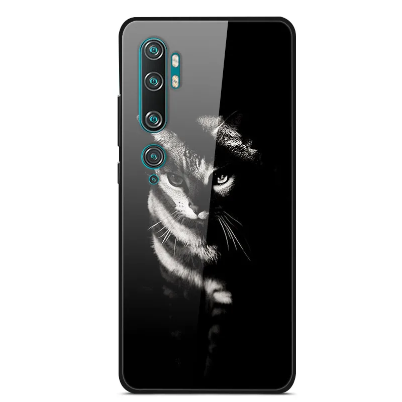 Закаленное стекло чехол для Xiaomi mi Note 10 Pro чехол цветной Жесткий PC задняя крышка для Xiaomi mi Note 10 чехол mi Note10 бампер - Цвет: 10