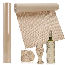 Matériau d'emballage en papier Kraft brun nid d'abeille, pour fleurs, fête d'anniversaire, mariage, artisanat d'art fait à la main