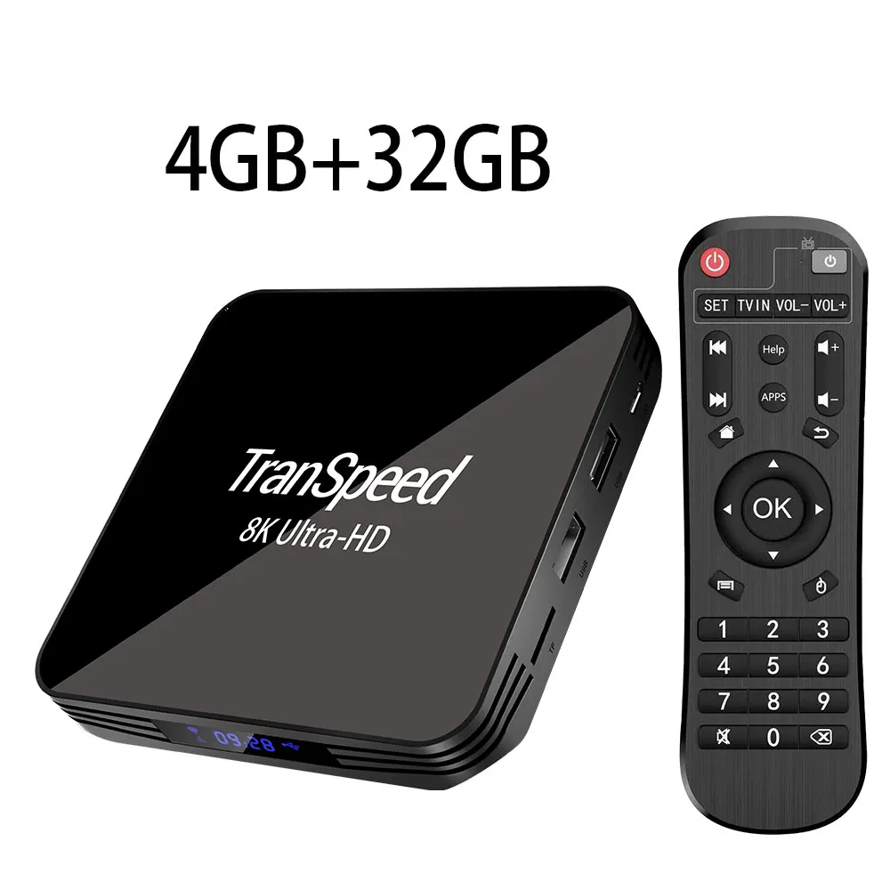 Transpeed Android 9,0 8K 4K ТВ коробка Youtube Netflix Bluetooth 4,1 1000 м 5G Wi-Fi Amlogic S905X3, 4 Гб оперативной памяти, 32 Гб встроенной памяти, 64 ГБ set top tv BOX - Цвет: 32G tv box