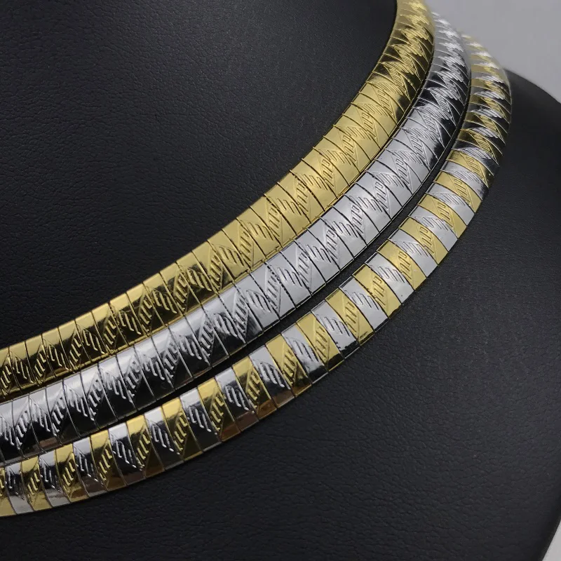 Snake Necklace Metal Choker Necklace Women Jewelry Fashion Collar Necklace Stainless Steel Chokers Torques Snake Chain 4-8MM