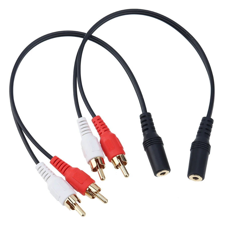 3 5mm Jack Stereo Audio Cable Female To 2 RCA Male Socket to Headphone 3 5 AUX Y Splitter Adapter for DVD TV Amplifiers 2000pcs