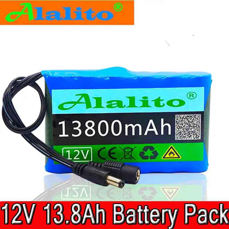 Alalitothe 新 12v バッテリーパック 13 8ah 充電式リチウムイオンバッテリーパック容量 Dc 12 6v mah Cctv カムモニター バッテリーパック Aliexpress