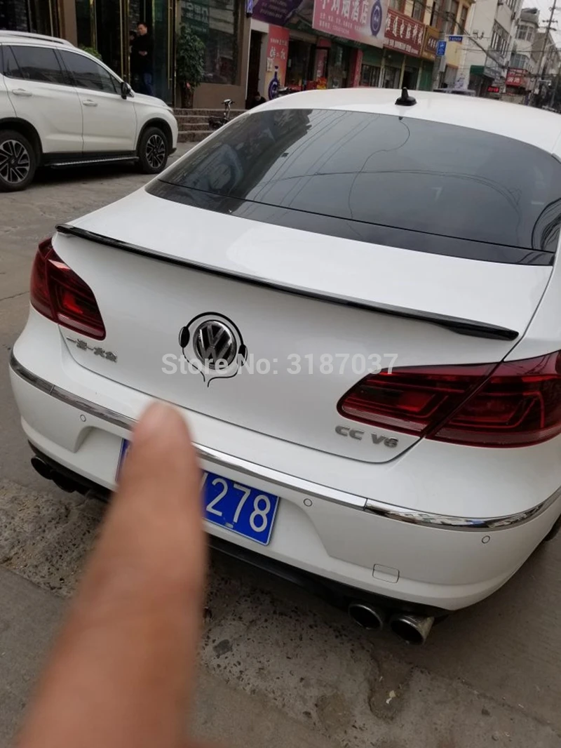 Для Volkswagen Passat CC для стандартной 2009 2016 ABS Пластик Неокрашенный задний спойлер на