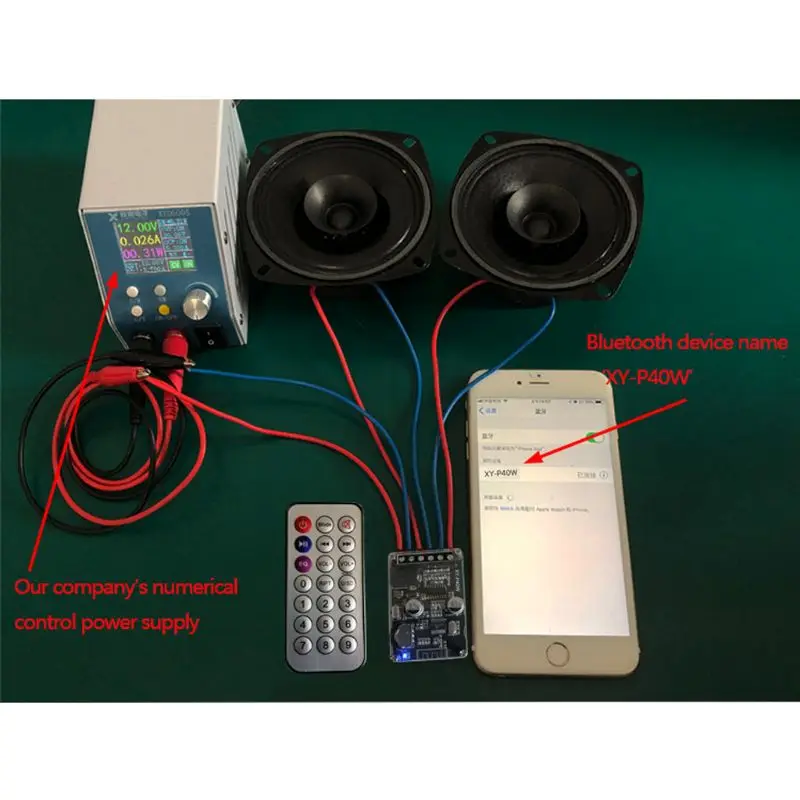 XY-P40W Цифровой усилитель с Bluetooth доска аудио ресивер стерео Беспроводной без пульта Управление чистый металл 30 W/40 W/12/24 V