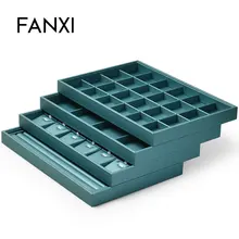 

FANXI Blue Ring Tray Jewelry Watch Pallet Necklace Tray P075 PU Leather Jewelry Storage Tray Display Bracelet Organizer Plate