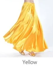 yellow Best Dance Professional Dance Costume Satin Long Skirt Full Skirt Hot 360 Full Circle Satin Long Skirt Swing Dance Decor - Цвет: yellow