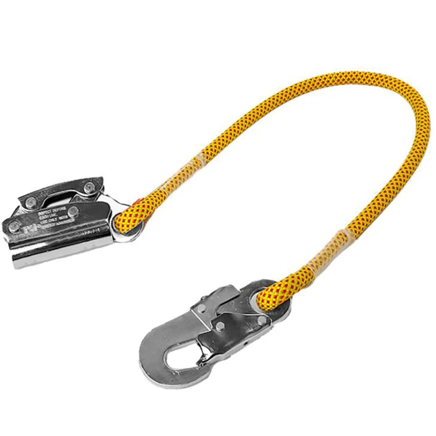 Manual Rope Grab Hook with Shock Absorbing Lanyard, Fits 8 16mm Rope