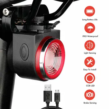 

A8 Road Bike Anti-theft Alarm Lock Automatic Brake Cycling Taillight Remote Control Bicycle Rear Light MTB Wireless Bell