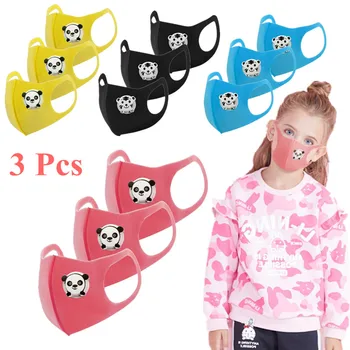 

3Pcs Children Breathing Valve Mask Washable Dust Protective Air Purifying Comfortable Dustproof Cartoon Polyurethane Mouth Mask