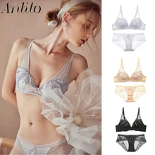 Anlito Frist класс Ультра тонкий кружевной топ бюстгальтер набор нижнего белья набор с вышивкой нижнее белье сексуальный прозрачный комплект нижнего белья