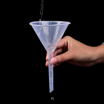 

1Pc Mini And Clear White Plastic Filter Funnel useful 120ml 1/2" Mouth Dia Laboratory Transfer Perfume