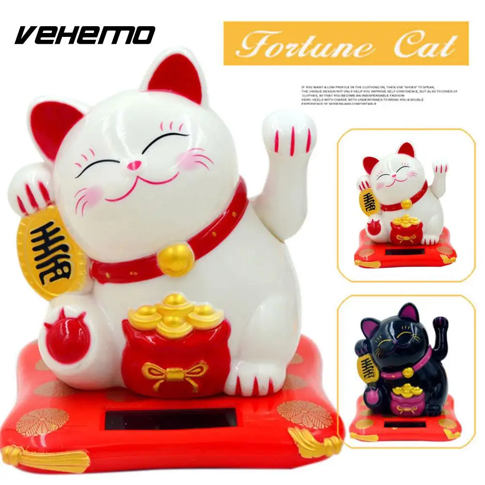 Черный и белый двухцветный милый lucky cat Отель Ресторан семейный автомобиль солнечные украшения сувенир