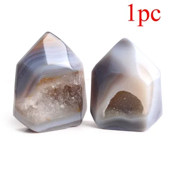 

1PC High Quality Natural Agate Geode Crystal Freedom Stand Tower Cluster Open Mouth Laughing Quartz Gemstone Specimen Home Decor