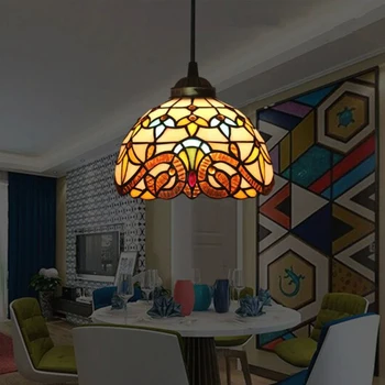 

20CM Tiffany Pendant Light Mediterranean Single Head Corridor Aisle Lights Balcony Porch Creative Pendant Lights