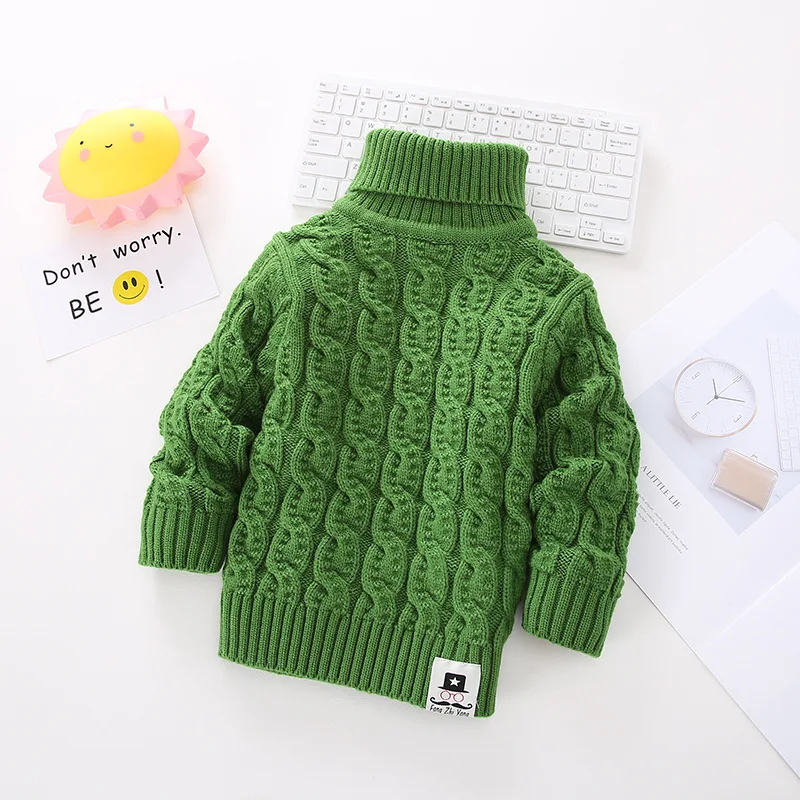 Jersey De Cuello Alto Para Niños – Suéter De Punto Transpirable, Cálido Y Suave Para Otoño E Invierno, Tallas 2 A 10 Años