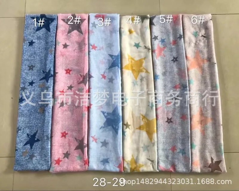 Стиль в европейском и американском стиле; модные туфли с градиентом, с принтом "пятиконечная звезда", BALI; шарф из пряжи солнце-Устойчивое шелковые шарфы кондиционер л