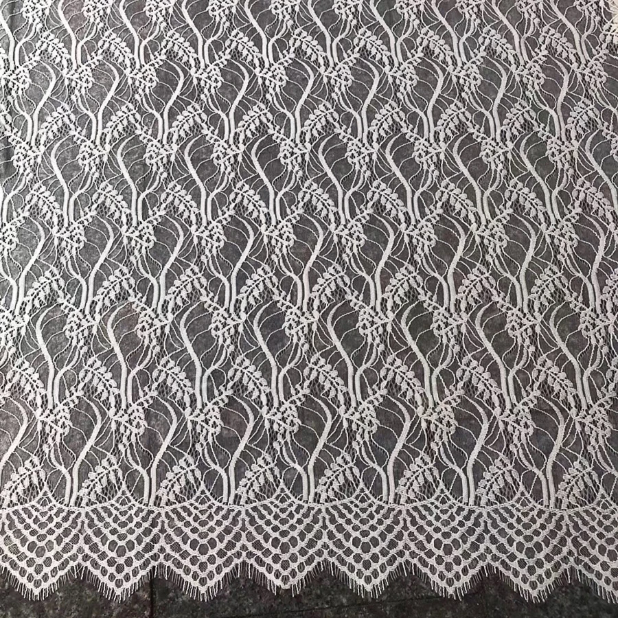 GLace 3 м/лот Выкл Белый хлопок линия Листья Вышивка кружево ткань для женщин платье Материал корпуса DIY TX1470