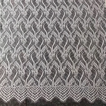 

GLace 3M/Lot off white cotton line Leaves embroidery lace fabric for women dress DIY craft material TX1470