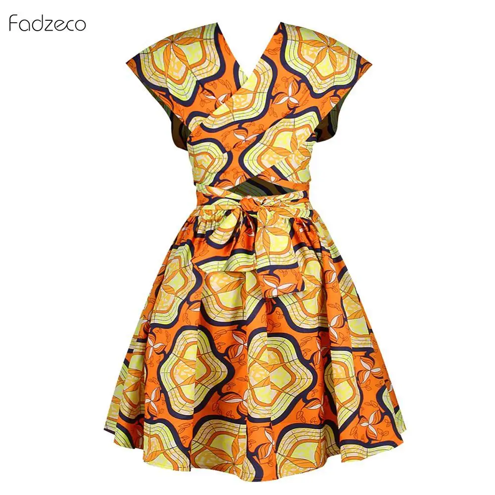 Fadzeco элегантные африканские стили одежды для женщин батик принт многоразовое платье Анкара Vestidos летнее Африканское платье узор - Цвет: M03