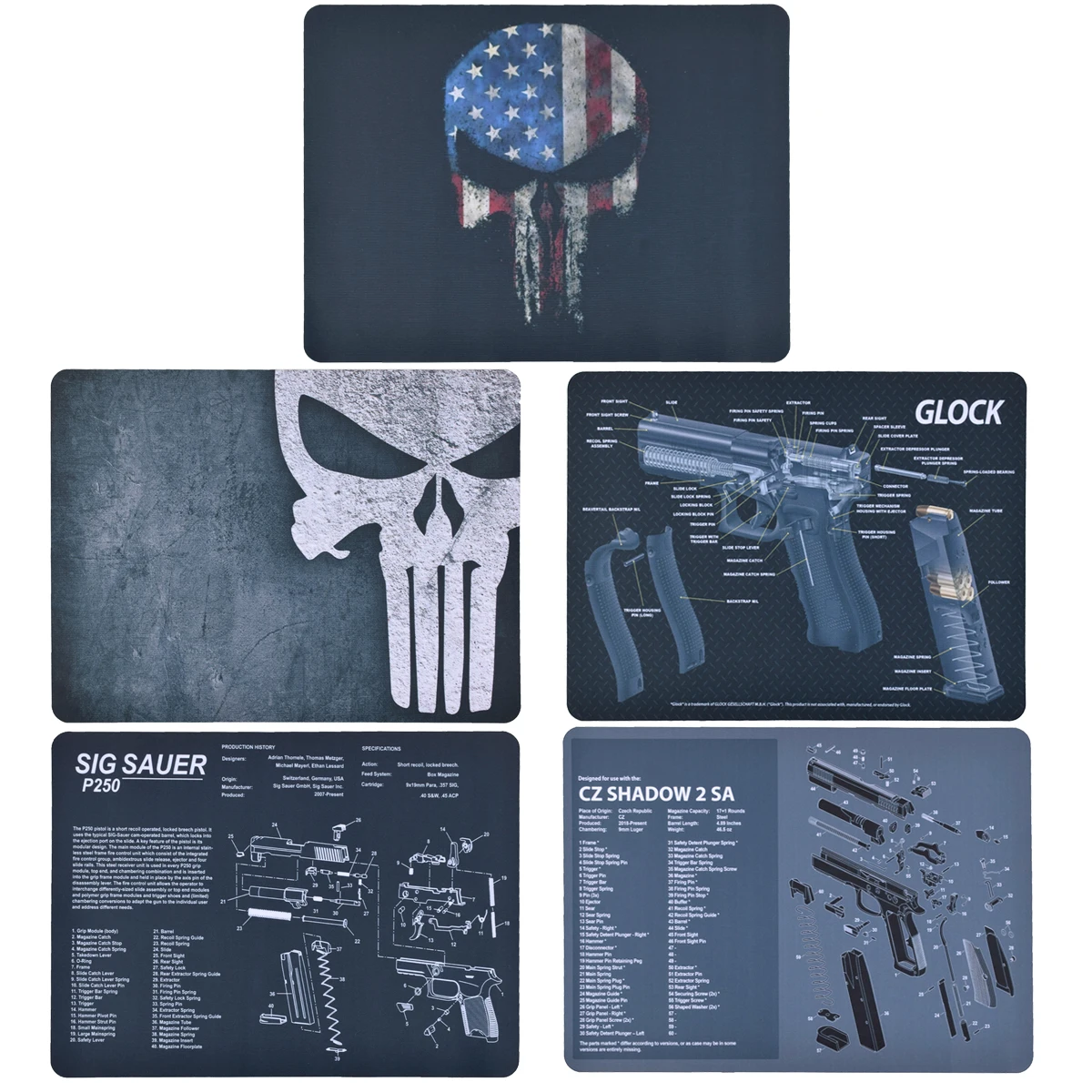 Punisher Gun Cleaning Mat Untuk Cz Shadow 2 Sa Glock Gunsmith Bench Block Dengan Parts Diagram Dan Instruksi Roll Pin Punch Set Hunting Gun Accessories Aliexpress