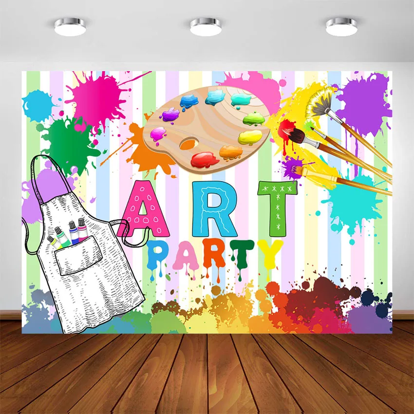 Watercolors Painting Party Backdrop Splatter Painting Art Party