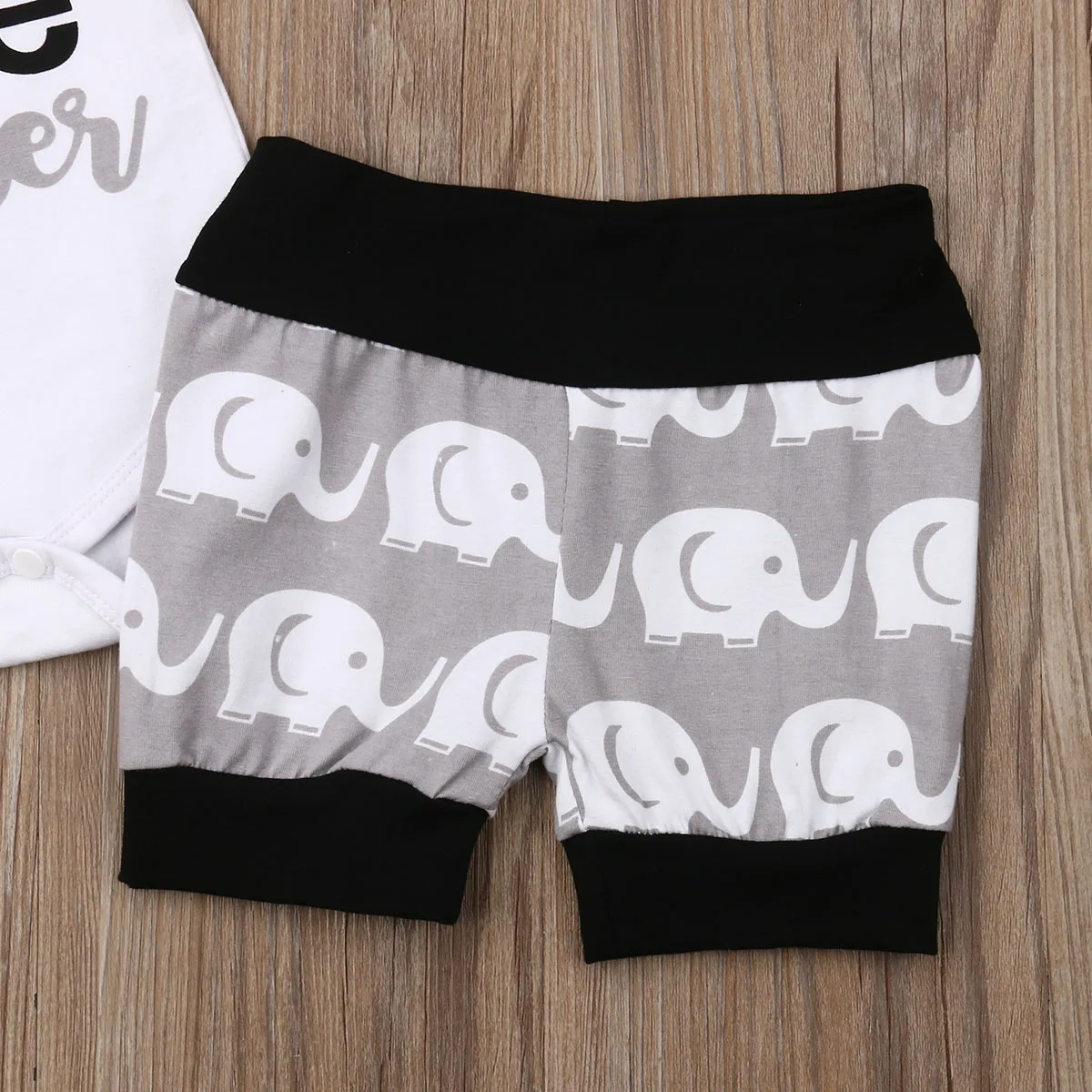 Toddler Baby Boy Clothes Letter Print Romper Elephant Shorts Summer Short Sleeve Casual Baby Boys Clothing Outfits