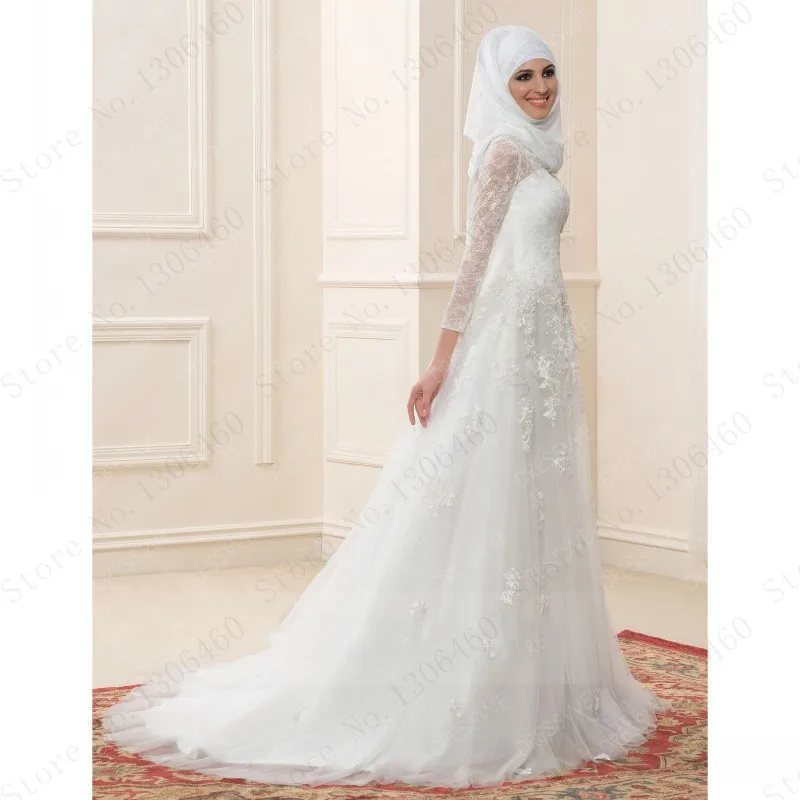 Кружевная Абая Свадебное Платье Vestidos De Noiva арабское свадебное платье с длинным рукавом винтажный хиджаб мусульманское свадебное платье