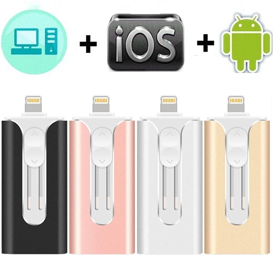 

USB FLASH DRIVE OTG 64GB 128g Pen Drive 3 in 1 u disk for apple iphone Memory stick 16gb luxury android USB pendrive i drive 3.0