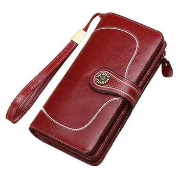 

New European And American Wallet Women Long Zipper Leather Wallet Wallet Large Capacity Card Case