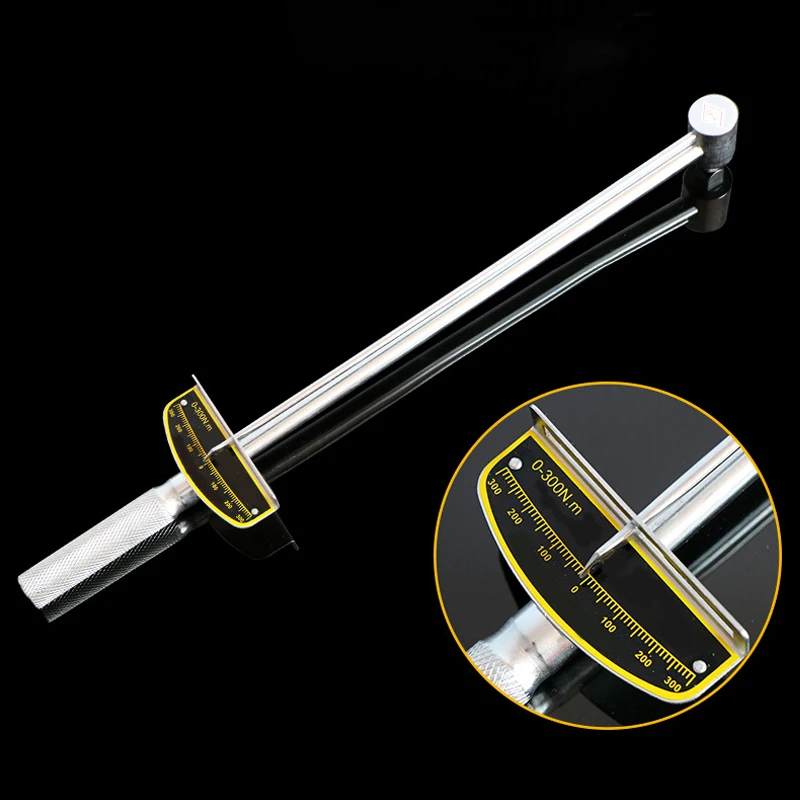 Pointer Socket Torque Wrench 300N.M Dial Torque Spanner Auto Repair Tension Wrenches Spanner Power Drill Adaptor Dal029